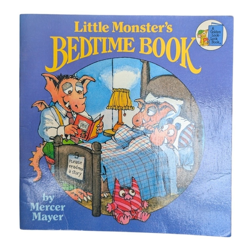 Little Monster's Bedtime Book Mercer Mayer Golden Look-Look Book Vintage Kids